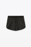 alexander wang hotfix marathon shorts in crinkle nylon black