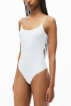 Alexander Wang white cami bodysuit in ribbed knit