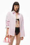 alexander wang 棉质府绸水晶袖口系扣衬衫 light pink