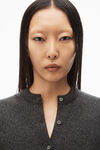 Alexander Wang charcoal melange 水晶羊毛紧身开衫
