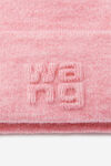 alexander wang logo beanie in soft stretch wool prism pink