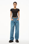 Alexander Wang black scoop neck ribbed cotton tee