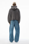 Alexander Wang vintage grey men's oversize zip-up hoodie in cotton terry