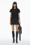 alexander wang puff logo shrunken tee in cotton jersey    black