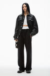 Alexander Wang faded black wide leg sweatpants with pre-styled logo brief waistband