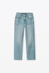 alexander wang og 高腰烟管牛仔裤 vintage faded indigo