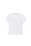 Alexander Wang white 做旧徽标装饰棉质平纹针织布紧身 t 恤