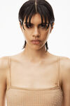 alexander wang clear hotfix slip dress in light mesh ginger