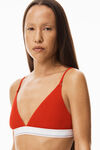 alexander wang triangle bra in ribbed jersey red