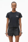 Alexander Wang acid black shrunken tee in acid wash jersey
