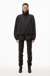 alexander wang hotfix coaches jacket in crinkle nylon black