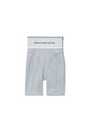 alexander wang logo elastic bike short in ribbed jersey grey