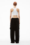 alexander wang cargo track pant in plush velvet black