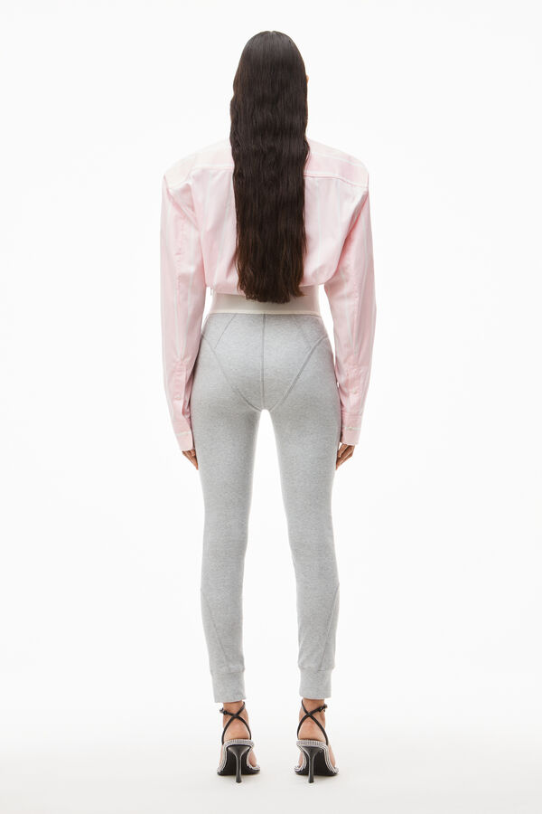 ALEXANDER WANG LOGO ELASTIC LEGGING IN RIBBED JERSEY 