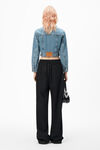 alexander wang 牛仔紧身机车夹克 vintage medium indigo