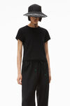 alexander wang 徽标装饰棉质紧身 t 恤 black
