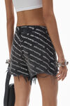 Alexander Wang grey aged/white bite logo short in grey aged denim