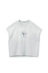 Alexander Wang light heather grey 做旧徽标装饰棉质无袖 t 恤