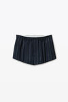 Alexander Wang navy/grey 细条纹热带羊毛弹力短裤
