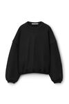 Alexander Wang black 徽标刺绣的超大号圆领棉衣