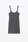 Alexander Wang army drab 灰色华夫纹针织吊带连衣裙