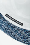 alexander wang bucket hat in logo jacquard denim deep blue