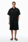 Alexander Wang black unisex athletic mesh logo polo