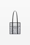 alexander wang the freeze small tote in logo mesh white/black