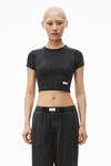 Alexander Wang washed black 罗纹棉短款短袖婴儿 t 恤