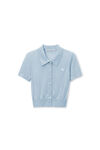 Alexander Wang ariel blue 徽标装饰粘胶纤维刺绣 polo 开衫
