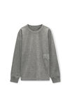 alexander wang puff logo long sleeve tee in glitter jersey sidewalk