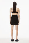 alexander wang 徽标装饰弹力超短裙 black