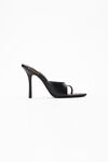 Alexander Wang black lucienne 105mm thong mule in smooth leather