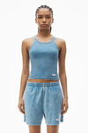 Alexander Wang washed blue 罗纹棉经典工字背心