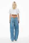 alexander wang crop tee in high twist jersey  white