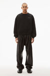 alexander wang crewneck pullover in dense fleece black