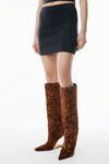 Alexander Wang charcoal charcoal wool-blend mini skirt with logo patch