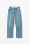 alexander wang 叠搭松身牛仔裤 vintage light indigo