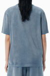 Alexander Wang washed blue ink 蓝色棉质平纹针织徽标 t 恤