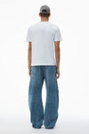 Alexander Wang white unisex tee with distressed logo in cotton jersey