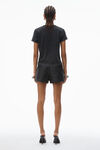Alexander Wang acid black shrunken tee in acid wash jersey