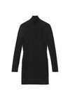 alexander wang 徽标提花装饰弹力粘胶纤维高领连衣裙 black