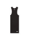 Alexander Wang black racer tank loungewear dress in ribbed cotton jersey