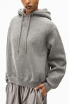 alexander wang puff logo hoodie in glitter terry sidewalk