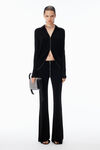 Alexander Wang black draped back zip shirt in crepe jersey