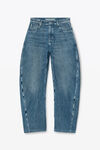 Alexander Wang vintage medium indigo 粘合接缝圆阔版型牛仔裤