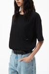 alexander wang pocket tee in high twist jersey   black
