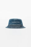 alexander wang bucket hat in denim deep blue