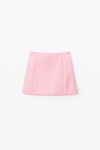 alexander wang high-waisted mini skirt in heavy satin prism pink