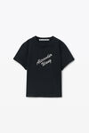 Alexander Wang black black crystal hotfix & cotton logo tee